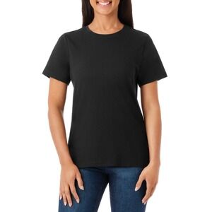Members Mark Womens Tee Shirt Solid Black Size L Short Sleeve Crewneck